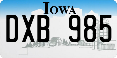 IA license plate DXB985