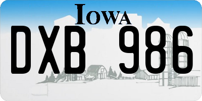 IA license plate DXB986
