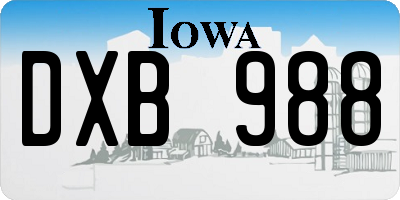 IA license plate DXB988