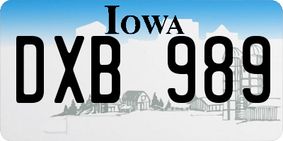 IA license plate DXB989