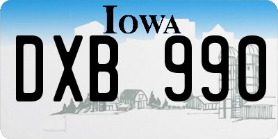 IA license plate DXB990