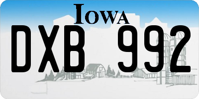 IA license plate DXB992