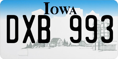 IA license plate DXB993
