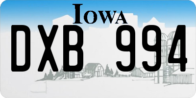 IA license plate DXB994