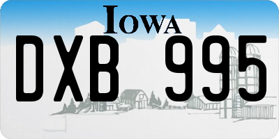 IA license plate DXB995