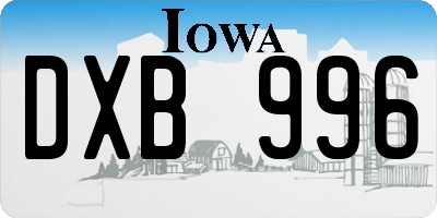 IA license plate DXB996