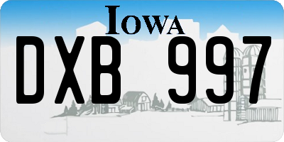 IA license plate DXB997