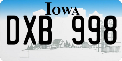 IA license plate DXB998