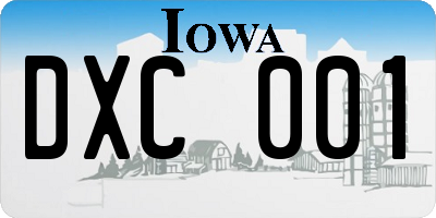 IA license plate DXC001