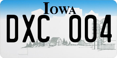 IA license plate DXC004