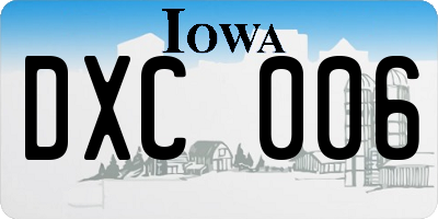 IA license plate DXC006