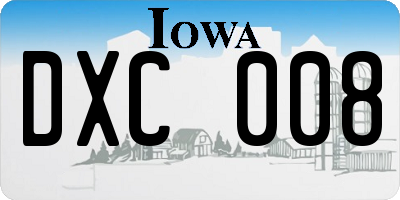 IA license plate DXC008