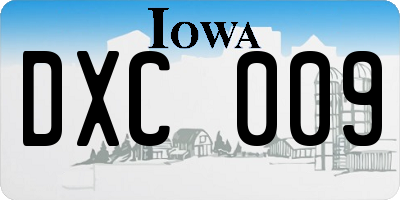 IA license plate DXC009