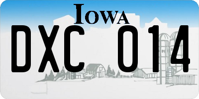 IA license plate DXC014