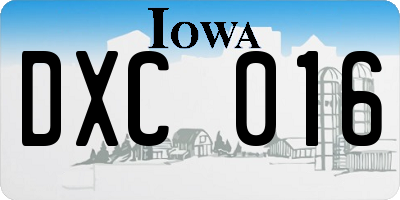IA license plate DXC016