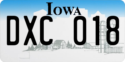 IA license plate DXC018