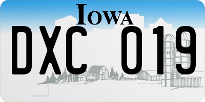 IA license plate DXC019