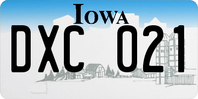 IA license plate DXC021