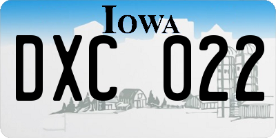 IA license plate DXC022