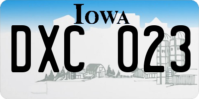 IA license plate DXC023