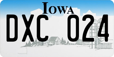 IA license plate DXC024
