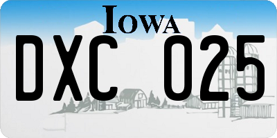 IA license plate DXC025