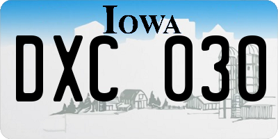 IA license plate DXC030