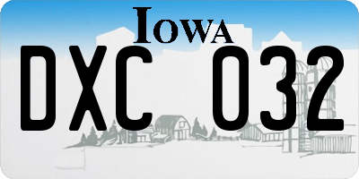 IA license plate DXC032