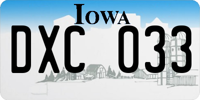 IA license plate DXC033