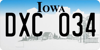 IA license plate DXC034