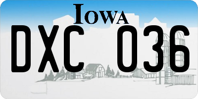 IA license plate DXC036