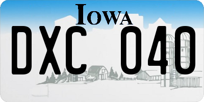 IA license plate DXC040