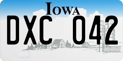 IA license plate DXC042