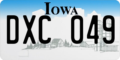 IA license plate DXC049