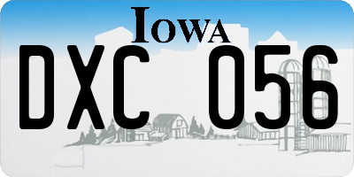 IA license plate DXC056