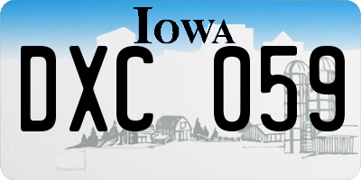IA license plate DXC059