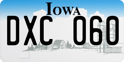 IA license plate DXC060