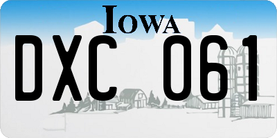 IA license plate DXC061