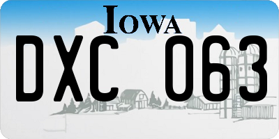 IA license plate DXC063