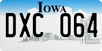 IA license plate DXC064