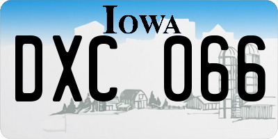 IA license plate DXC066