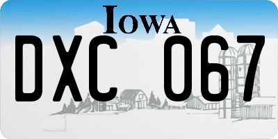 IA license plate DXC067