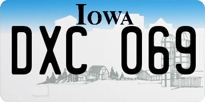 IA license plate DXC069
