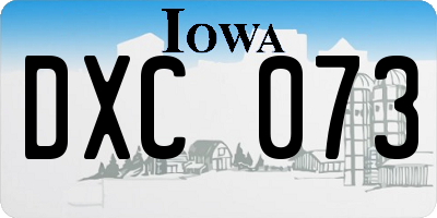 IA license plate DXC073