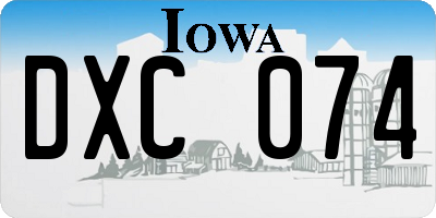 IA license plate DXC074
