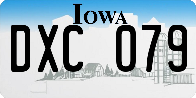 IA license plate DXC079