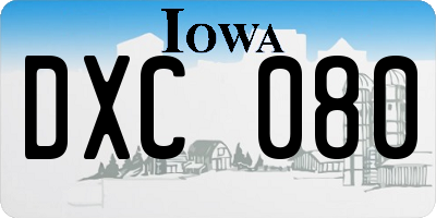 IA license plate DXC080