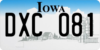 IA license plate DXC081