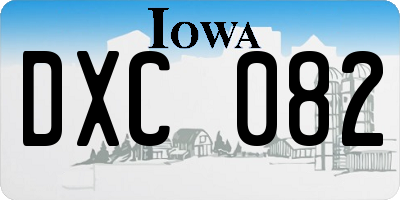 IA license plate DXC082