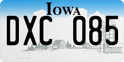 IA license plate DXC085
